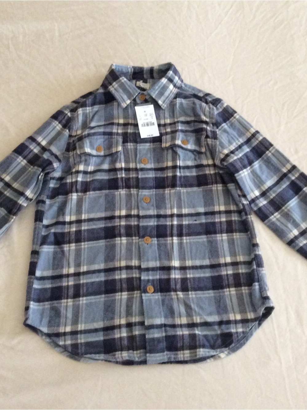 Crewcuts Boys Plaid Flannel Shirt Size 8 NWT